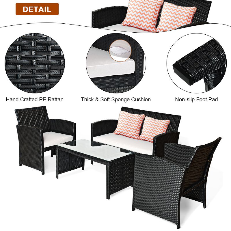 7pc Studio Shine Collection Patio Conversation Set with Sofa, 4 Armchairs & 2 Tables - W Unlimited