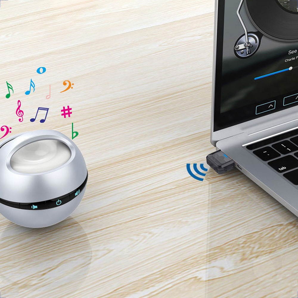 Urant USB bluetooth Adapter bluetooth5.0 Dongle Audio Transmitter Receiver for Printer PC Speaker Mouse-Black