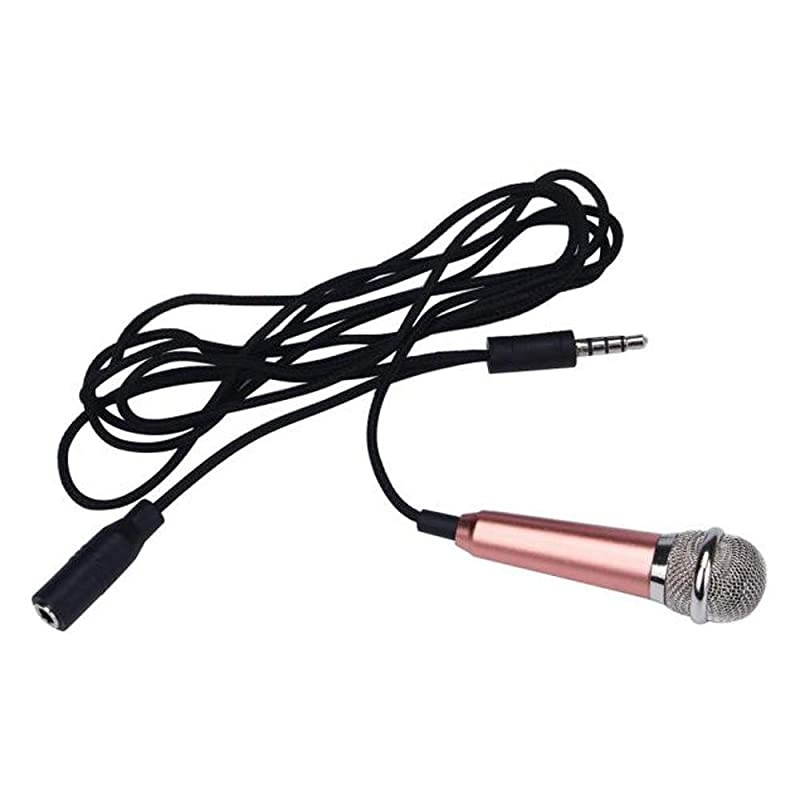Microphone Portable VocalInstrument Microphone for Mobile Phone Laptop Notebook Apple iPhone Samsung AndroidRose Gold