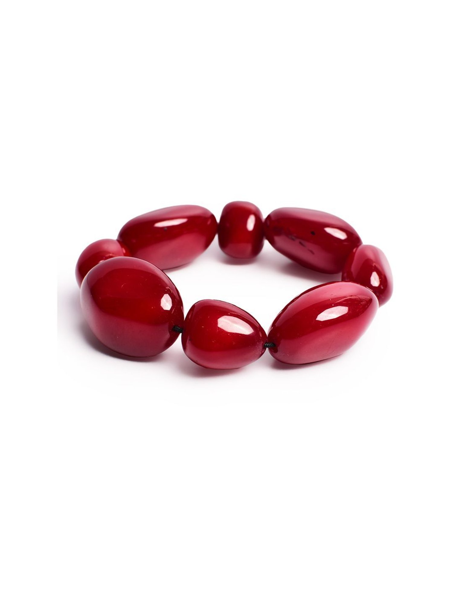 IMLI STREET Maroon Artificial Stone Stretchable Bracelet for Women