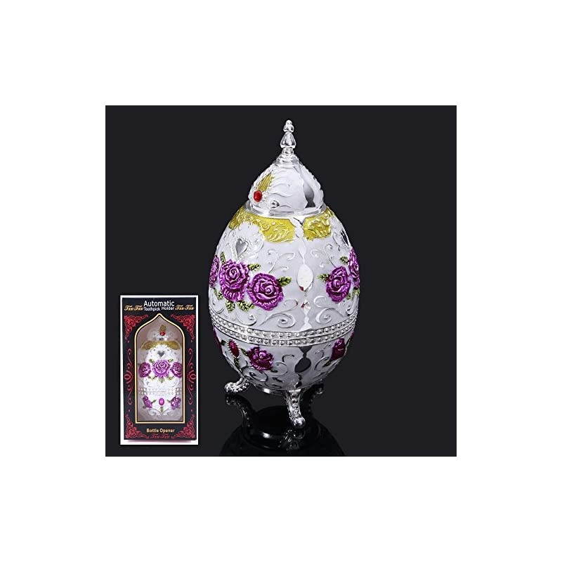 Portable Retractable ToothpicHolder with Bottle Opener Function Push Style Alloy Automatic Luxury Retro Pop-up Toothpicks Case Dispenser Storage Organizer Box for Home Hotel Decoration(Gold)