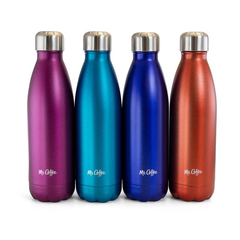 Mr. Coffee 4 Piece 16.9 Ounce Thermal Bottle Set in Assorted Colors