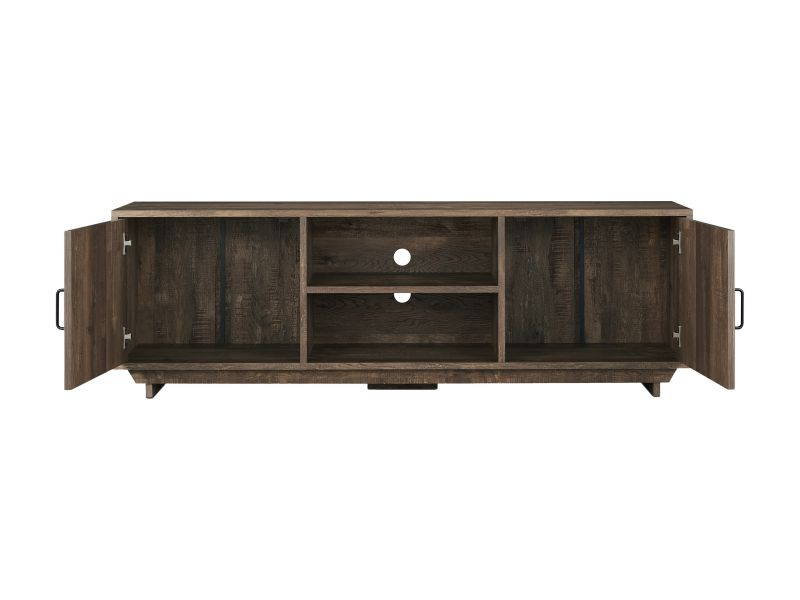 Furniture of America Krella Wood 2-Shelf 62-Inch TV Stand in Reclaimed Oak