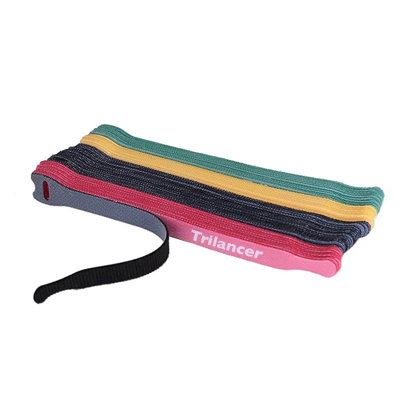 Reusable Cable Straps Wire Ties Pack of 50 Adjustable Cord Fastener Cable Organizer 8 Inches Multicolor