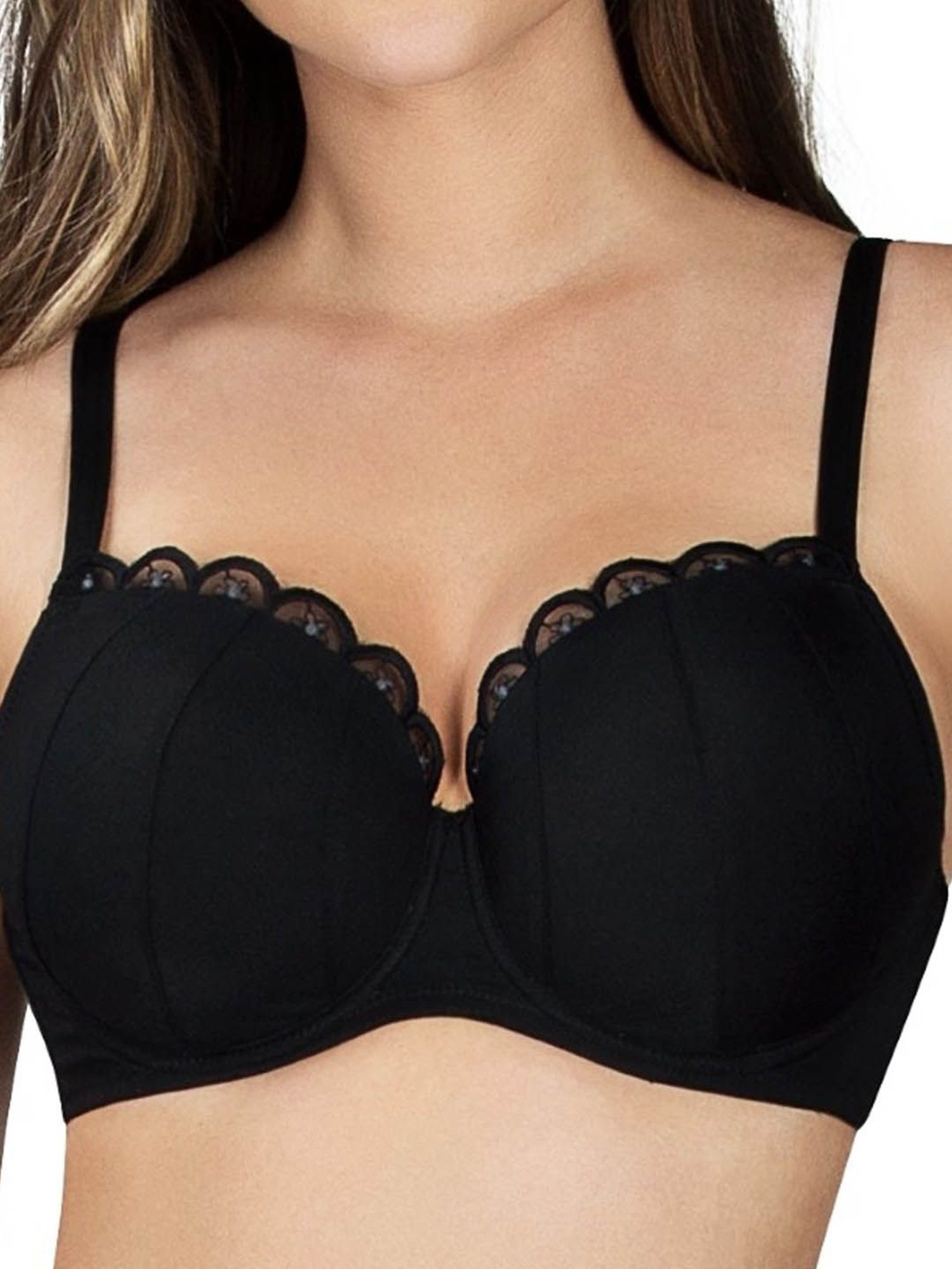 PARFAIT Black Under Wired Padded Plunge Bra