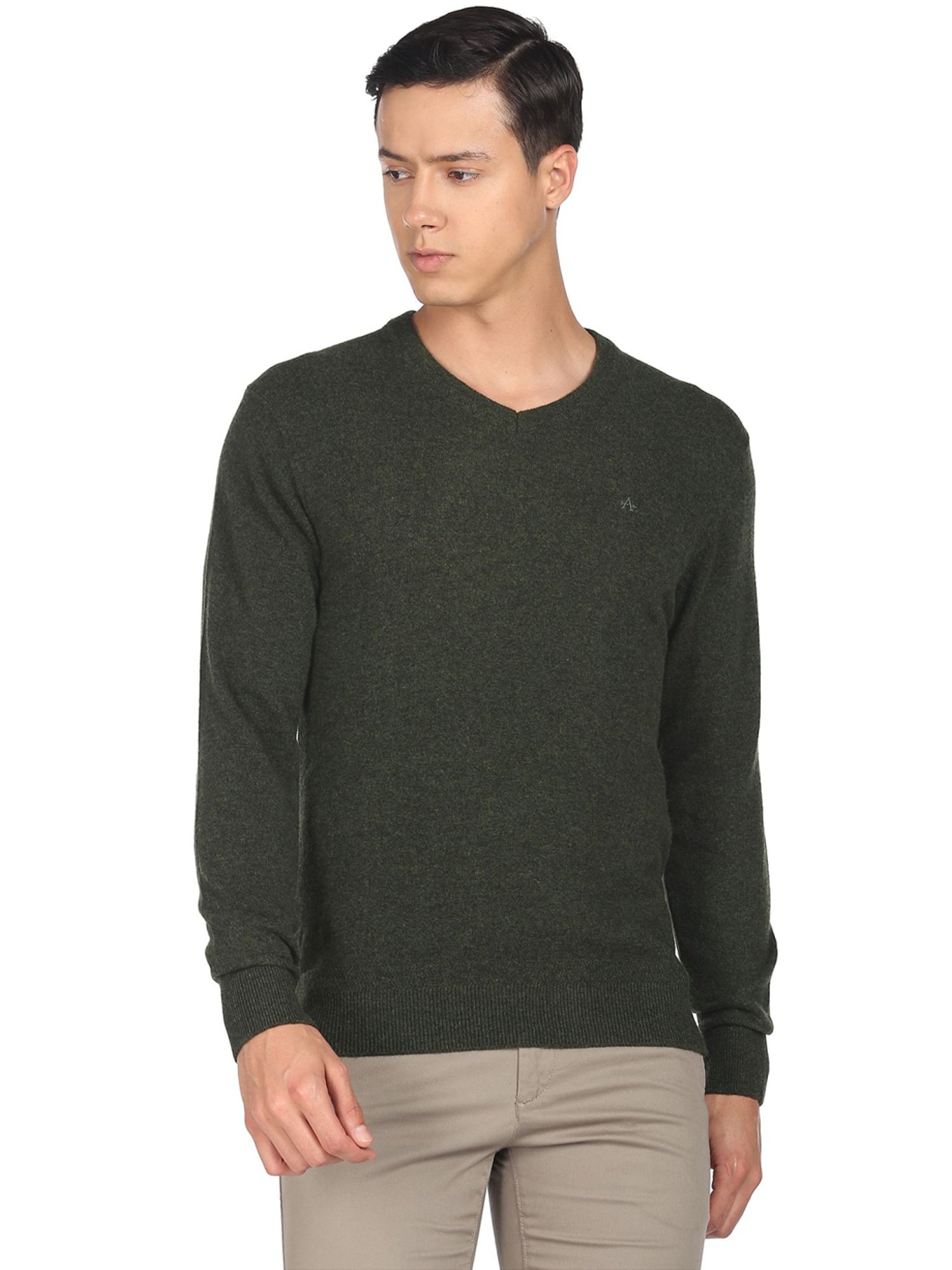 Arrow Sport Olive Regular Fit Sweater