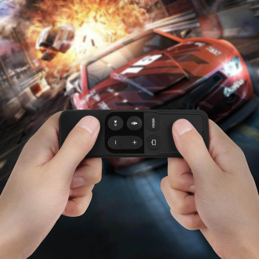 Apple TV 4K / 4th Remote Case (Black) - Protective Soft Silicone Case Cover Skin for New Apple TV 4th Generation 64GB/32GB Siri Remote Control Controller with Lanyard Handle Strap