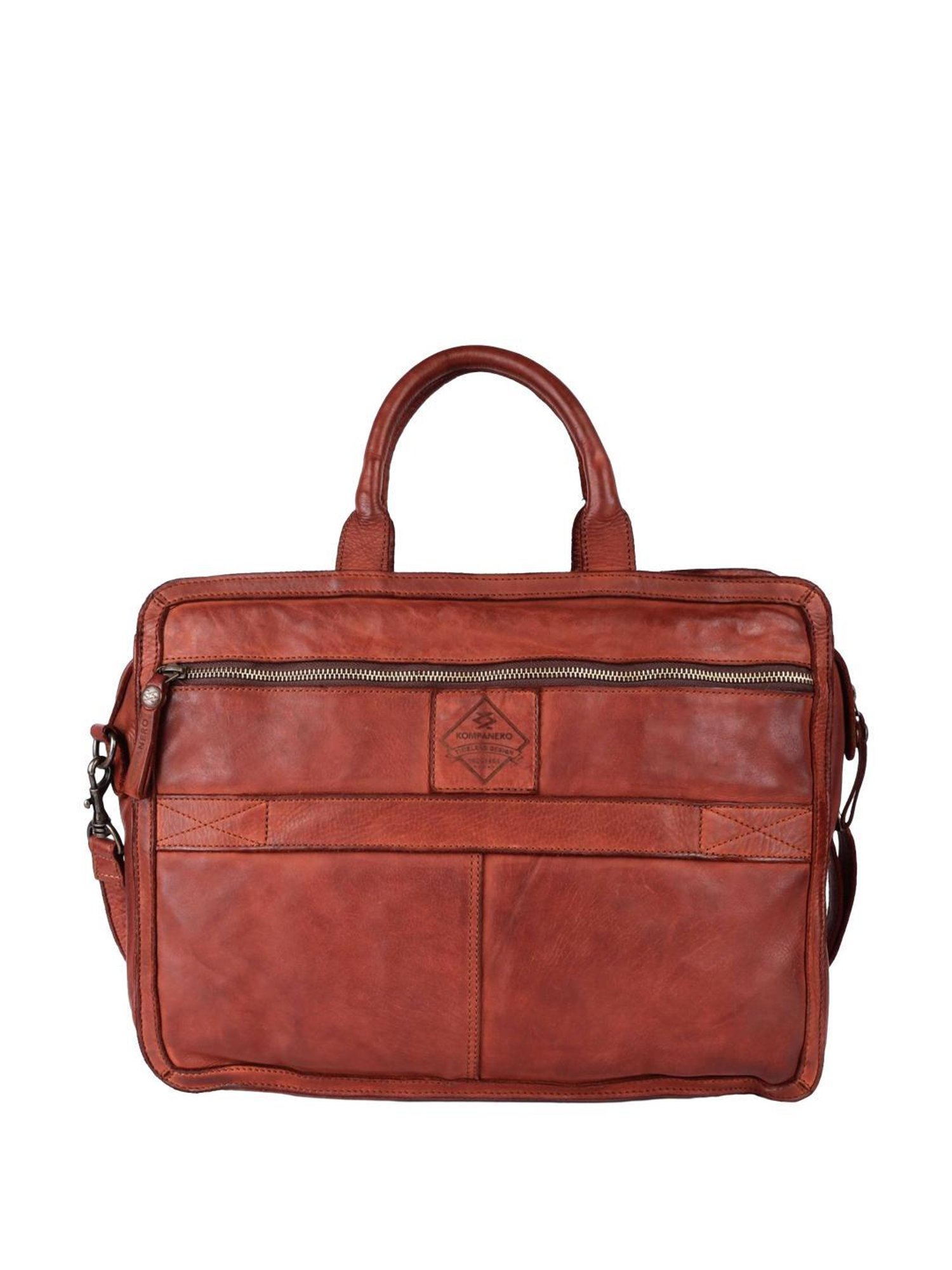 KOMPANERO Valentina Tan Textured Laptop Messenger Bag