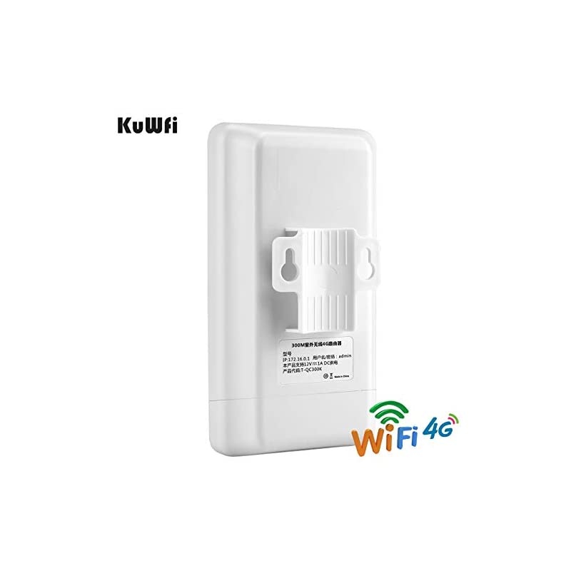 300Mbps Outdoor 4G LTE CPE WiFi Router with Sim Card Slot CAT4 SIM Routers with POE Adapter Work with IPcamera or Outside WiFi Coverage (US Version B2/B4/B5/B12/B13/B14/B66/B71)