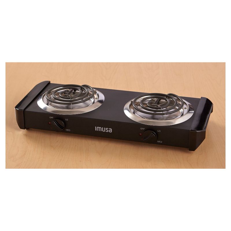 IMUSA Electric Double Burner- Black