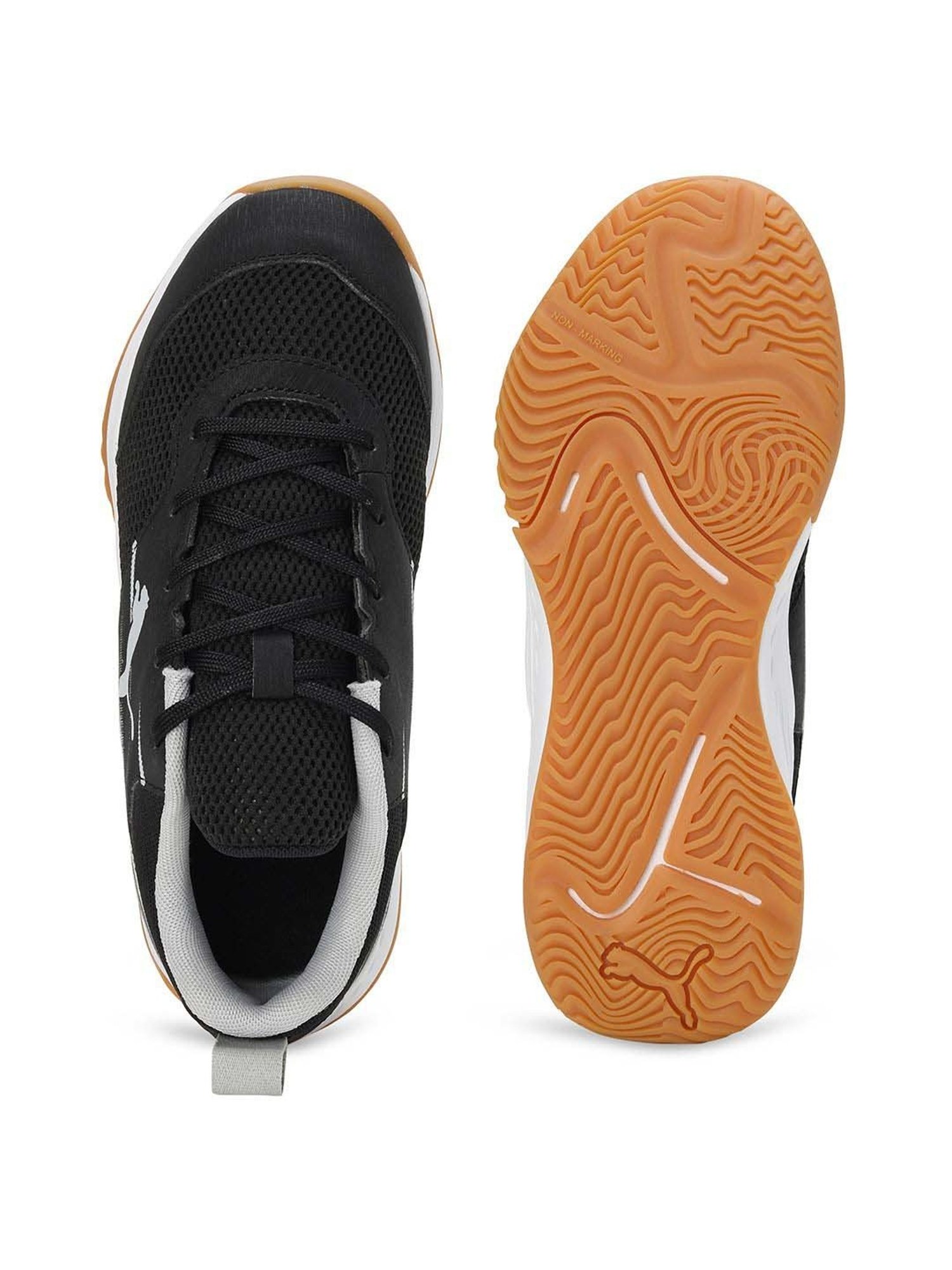 Puma Kids Varion II Jr Black & Grey Indoor Court Shoes