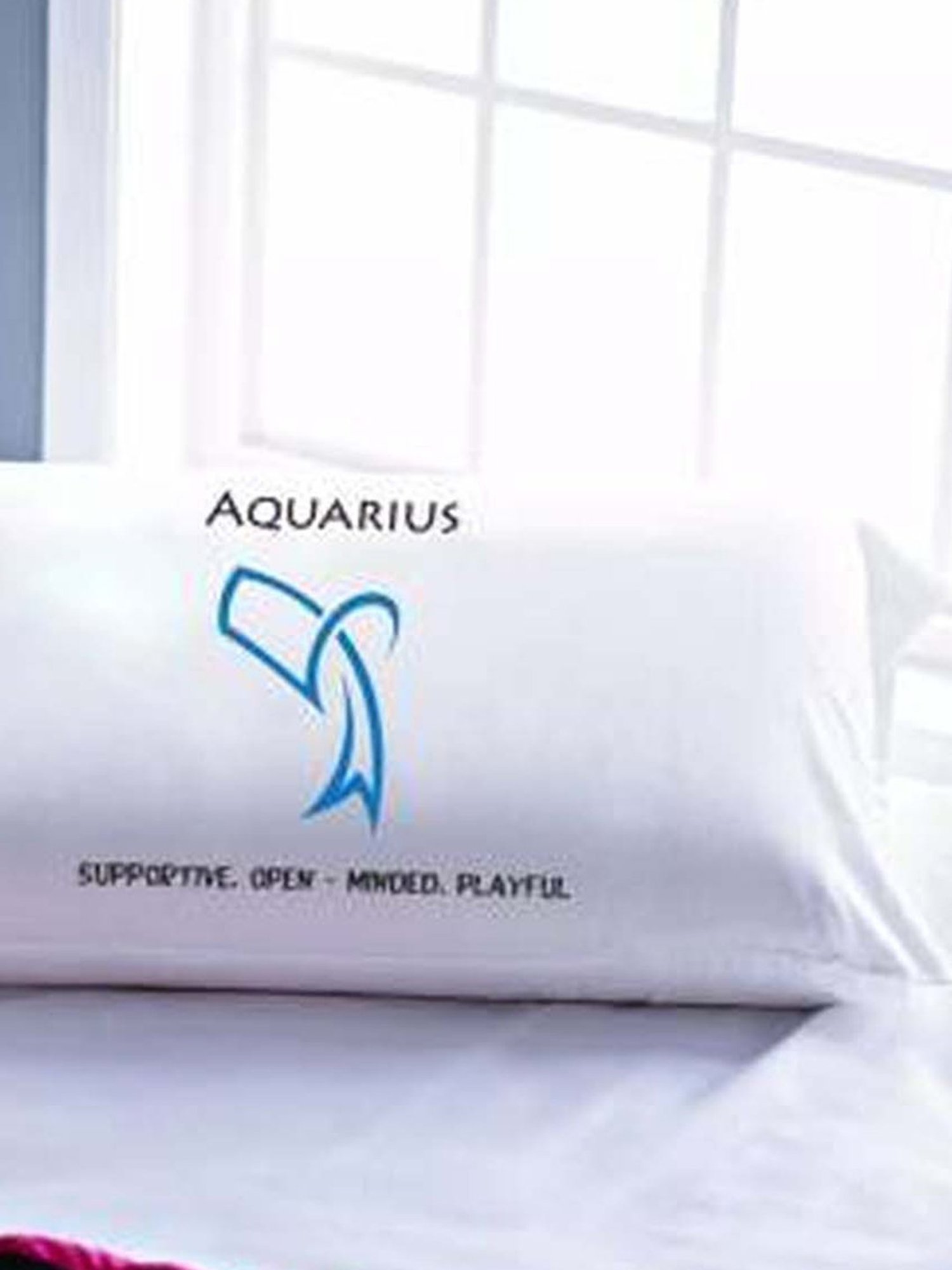 Stoa Paris White & Aqua Cotton 200 TC Pillow Cover - Set of 1