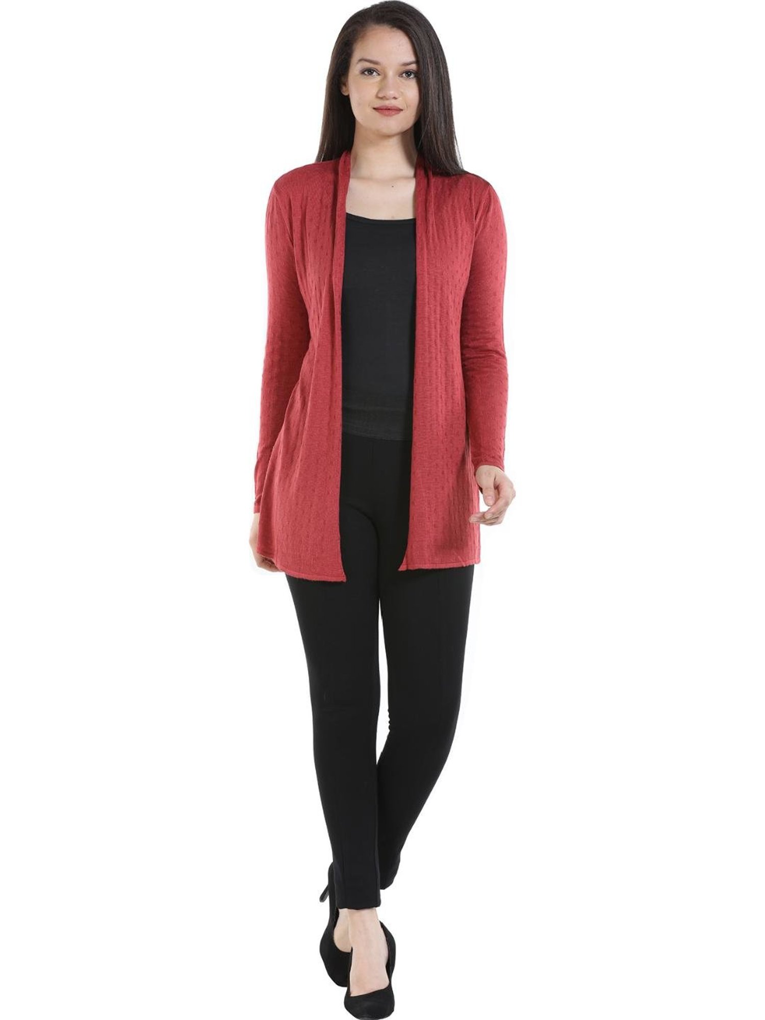 Mafadeny Black Striped Shrug