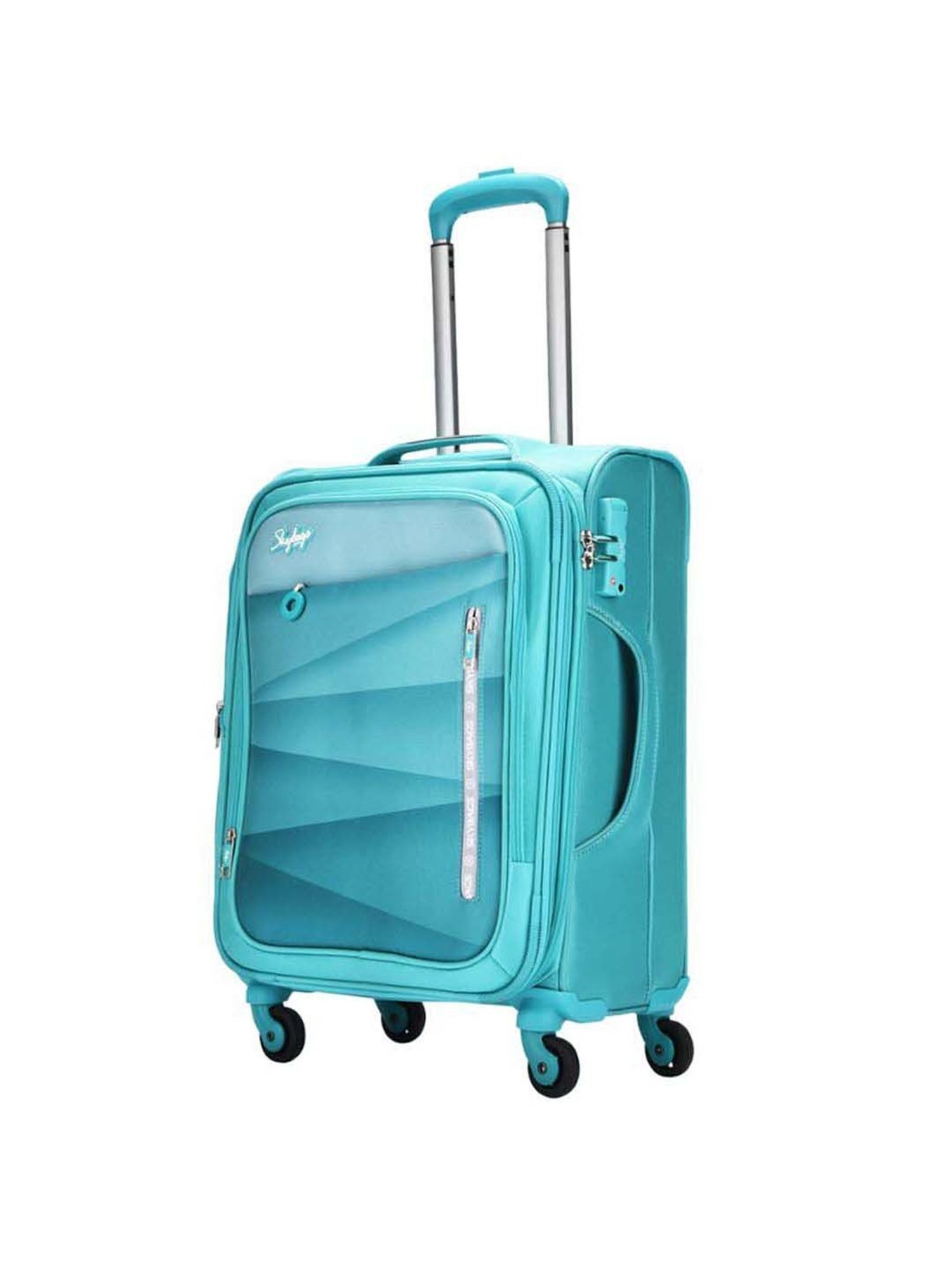 Skybags Gradient Teal Printed Soft Cabin Trolley Bag - 40 cm