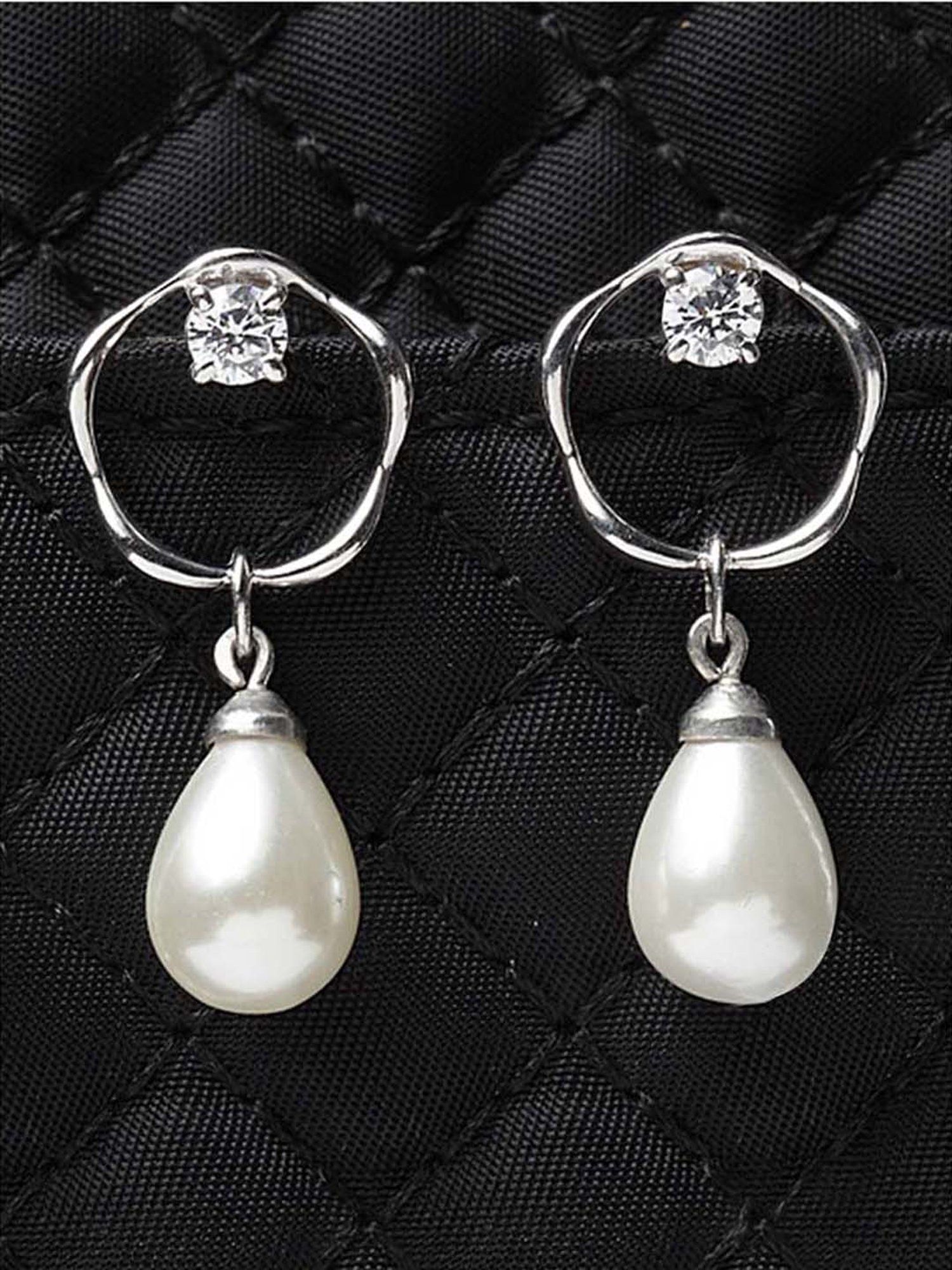 Clara 92.5 Sterling Silver Rhodium-Plated Swiss Zirconia Sara Earrings