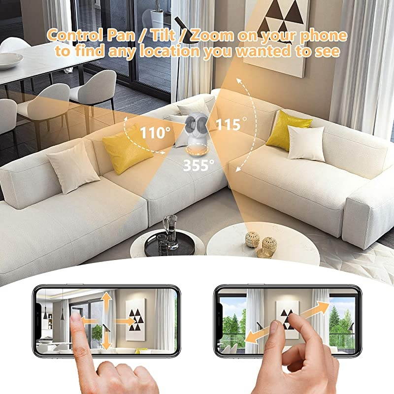 Indoor Security Camera Wireless IP Camera  Dome Camera 1080p Motion Detection 2-Way Audio Night Vision Suitable for Surveillance Home Elder Nanny Pet Safety 2.4G WiFi
