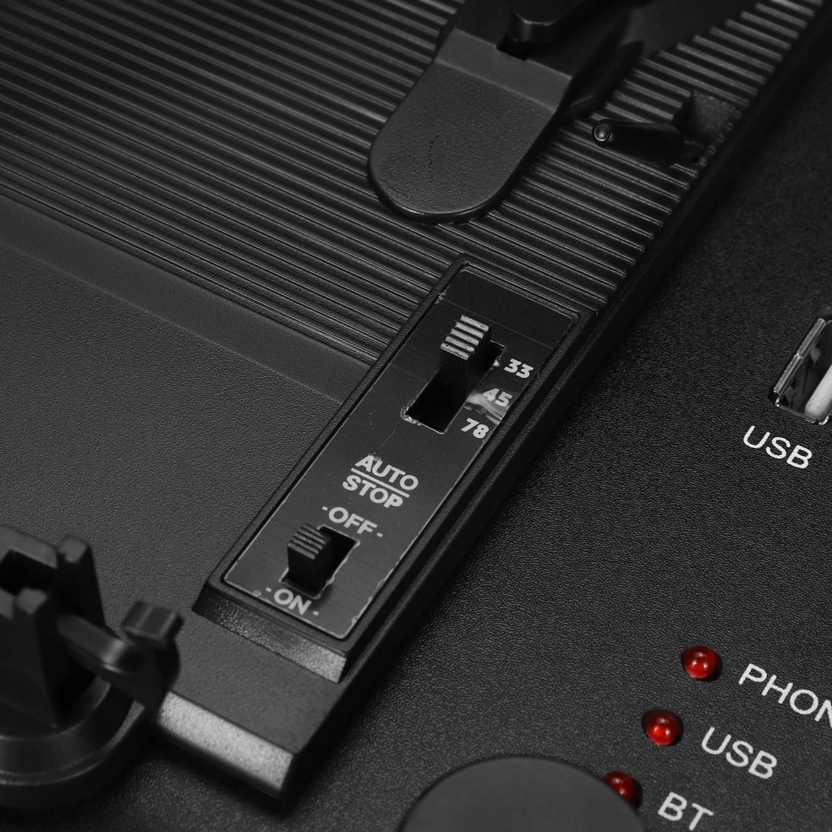 Phonograph Turntables Vinyl Record Player USB Bluetooth Stereo Speaker Record Player-UK Plug