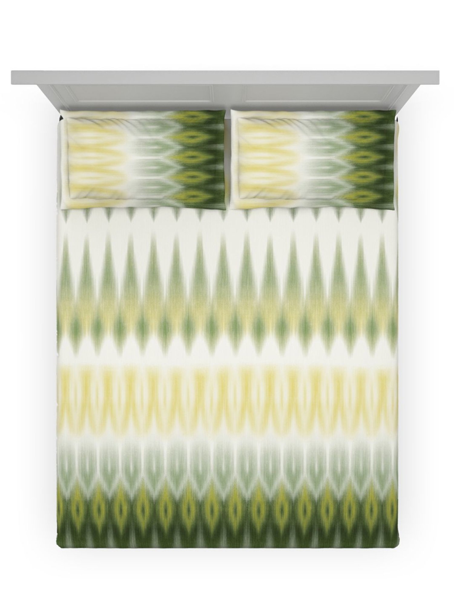 DDecor Ethnic Green 136 TC Cotton King Fitted Bed Sheet With 2 Pillow Covers