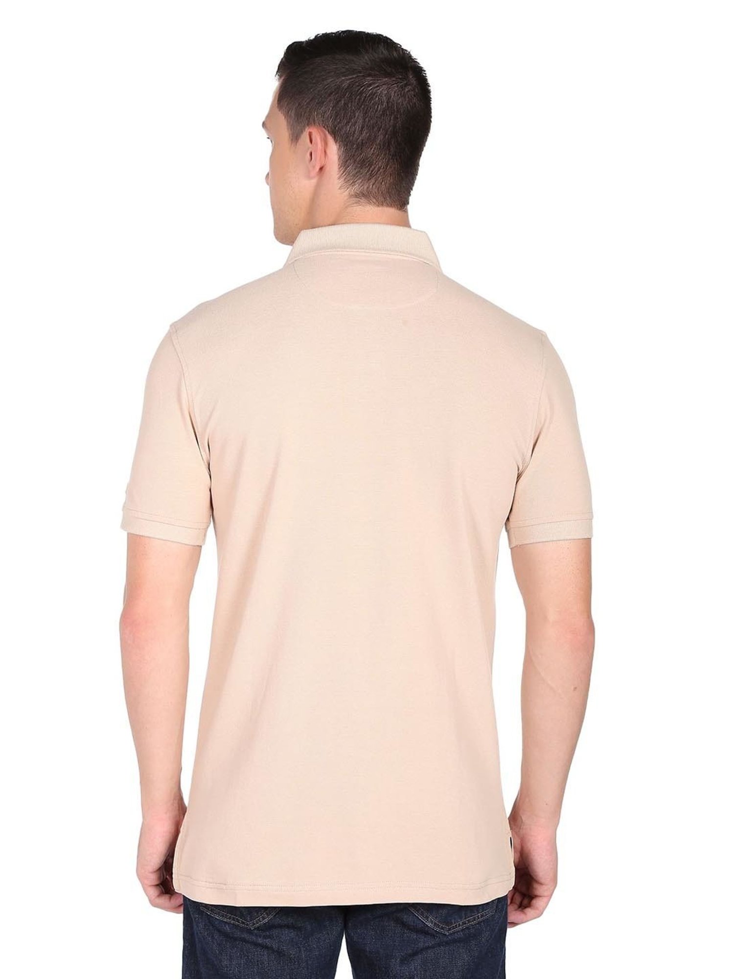 Arrow Sport Beige Cotton Regular Fit Polo T-Shirt