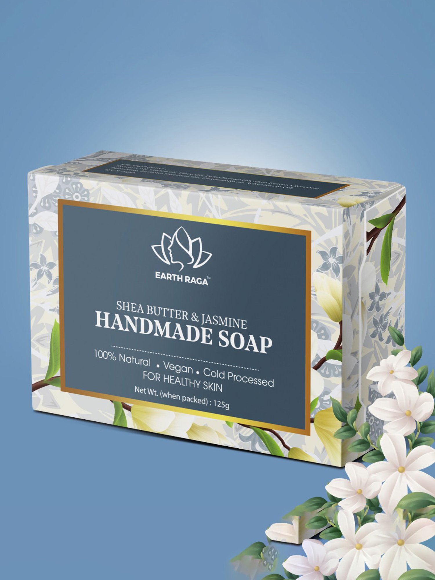 Earthraga Shea Butter & Jasmine Handmade Soap - 125 gm