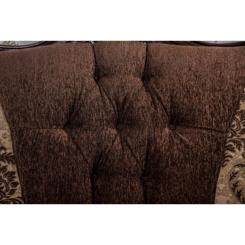 Druld Tufted Loveseat Tufted Leather Brown - Inspire Q