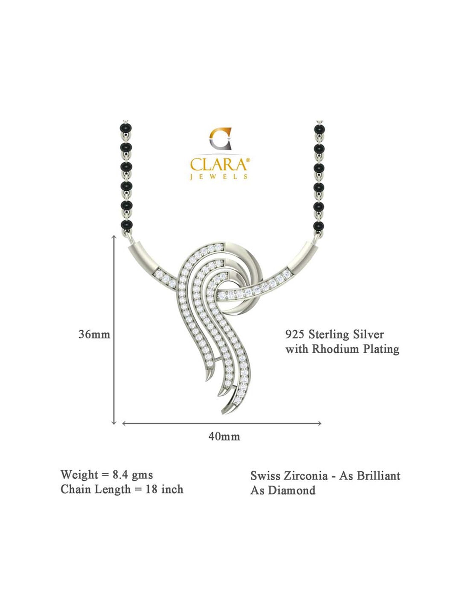 Clara Zoe 92.5 Sterling Silver Mangalsutra