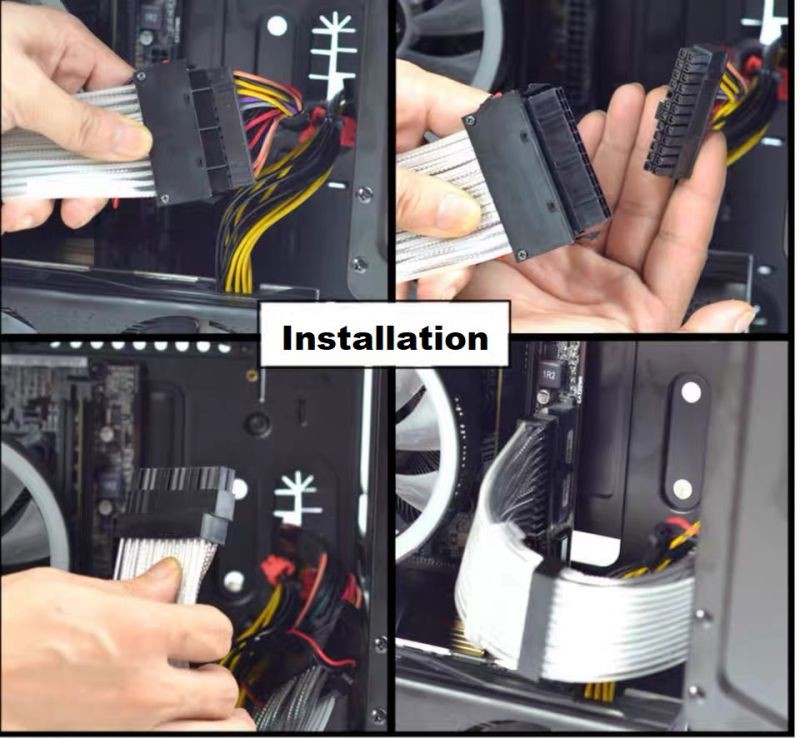 Extension Cable Power Supply Accessory Addressable RGB Light PC Case Sync 24 Pin