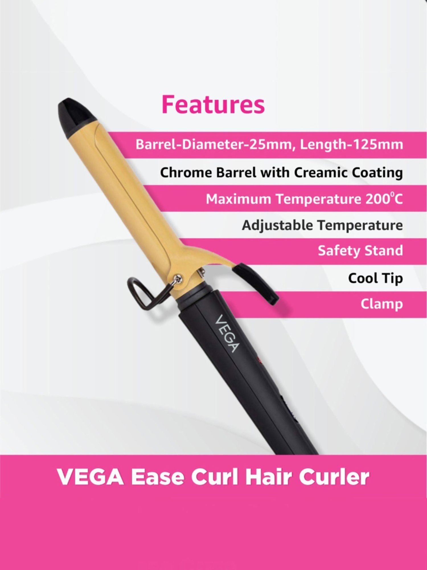 Gorgio Professional GCT9 19mm Hair Curling Tong (Silver)