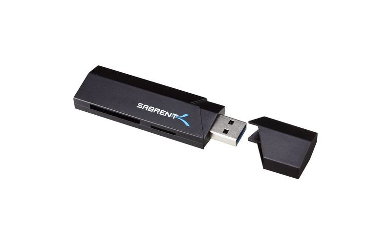 Sabrent Mini USB 3.0 Micro SD and SD Card Reader - microSD, SD, SDHC, SDXC, microSDHC, microSDXC, MultiMediaCard (MMC), TransFlash, miniSD