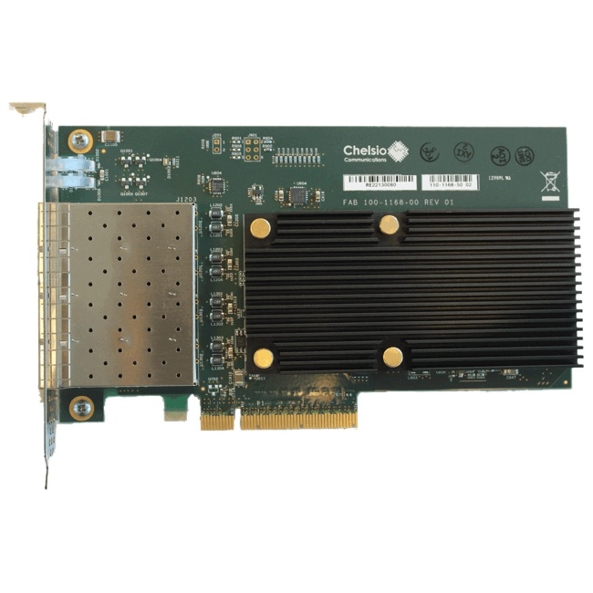 Chelsio T540-CR Quad Port SFP+ 10GbE PCIe 3.0 x8 Unified Wire Adapter Server Network Card (110-1178-50)