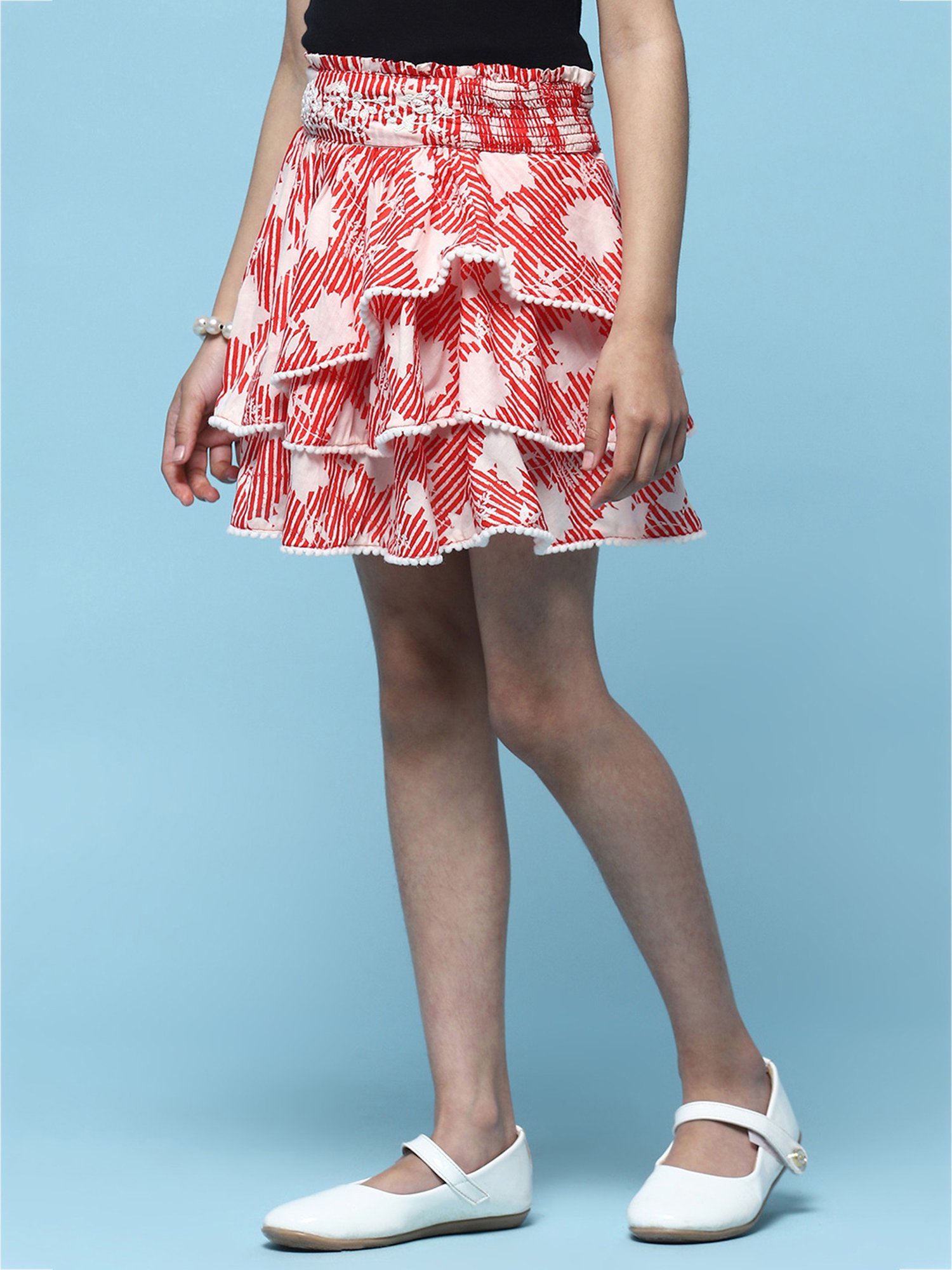 Angel & Rocket Kids Pink Floral Print Skirt