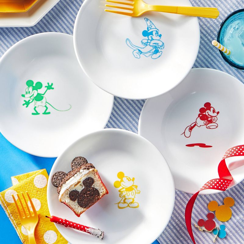 Corelle Disney Mickey Mouse 6.7" 4pk Glass Appetizer Plates