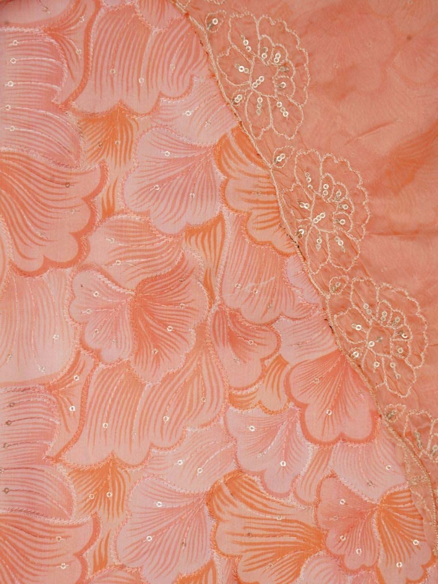 Jaipur Kurti Peach Embroidered Unstitched Dress Material