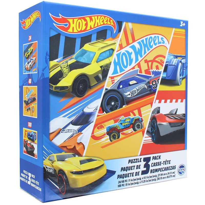 The Canadian Group Hot Wheels Jigsaw Puzzle 3 Pack |  24, 48, & 100 Pieces