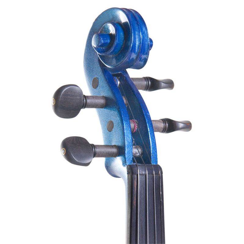 Cecilio 4/4CEVN-4BL 4/4 Full Size Electric Silent Solidwood Violin w/ Ebony Fittings in Style 4 - Metallic Blue