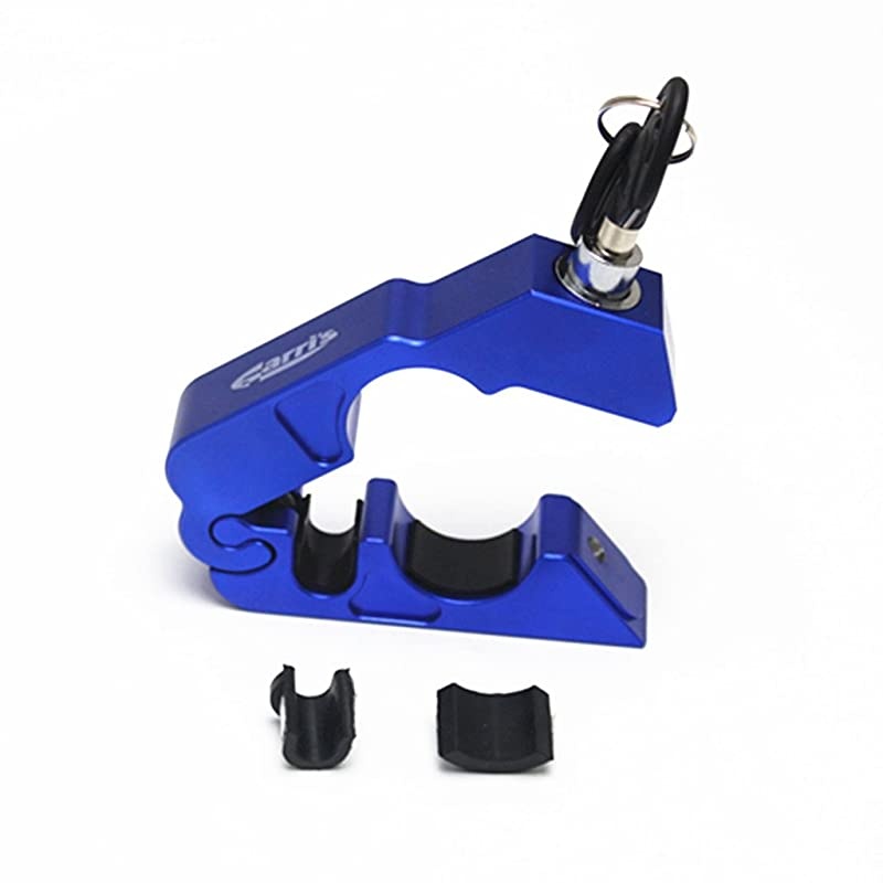 Motorcycle Handlebar Grip Brake Lever Lock,Anti Theft Security Caps-Lock (Blue)