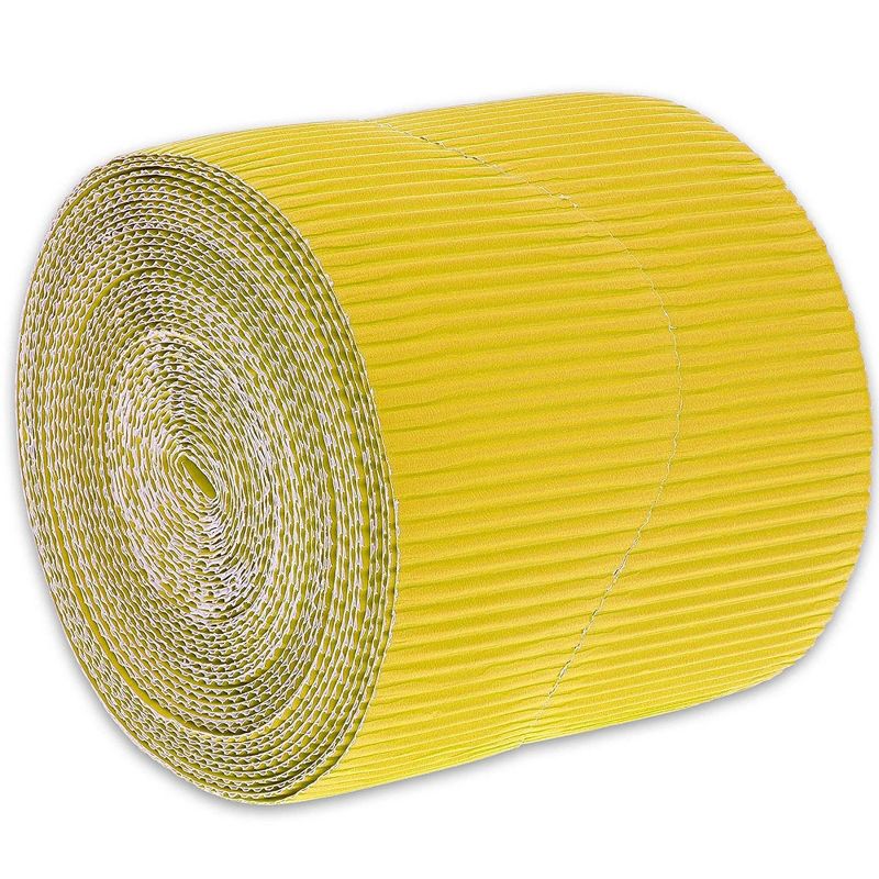2-Rolls Yellow Bulletin Board Scalloped Border Decoration for Classroom, 2 inches X 50 Feet