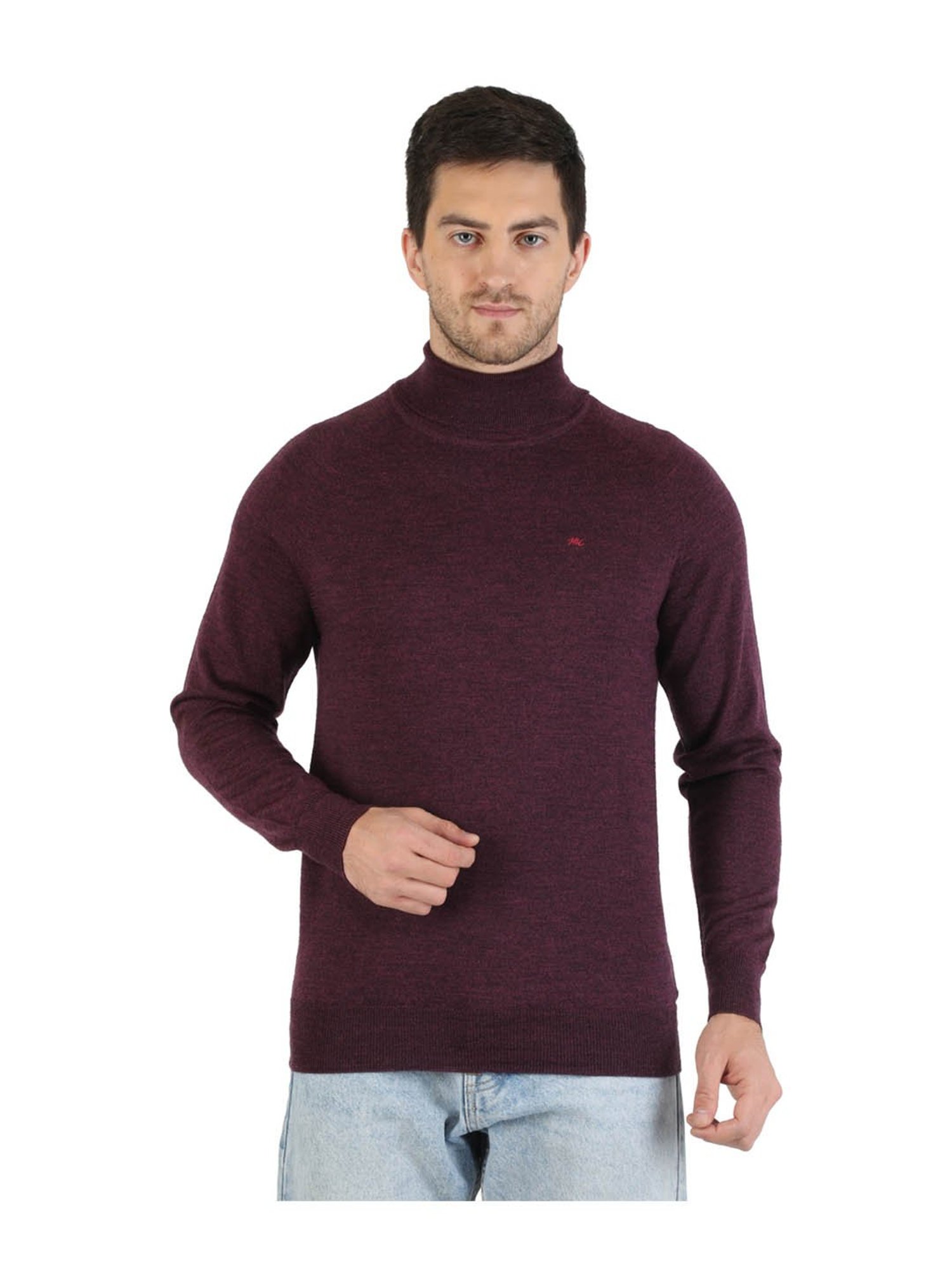 Duke Wine Self Striped Sweater