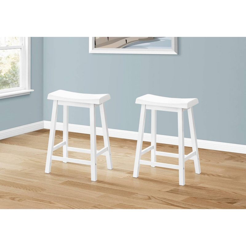 24" Saddle Seat Barstool White - EveryRoom
