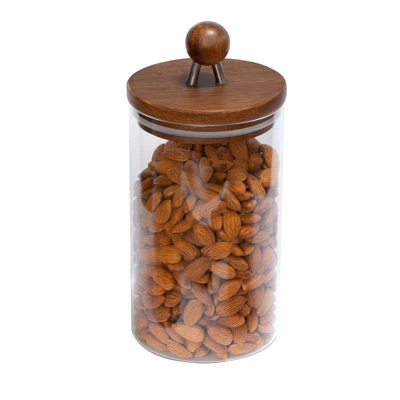 Honey-Can-Do Large Acacia and Glass Canister