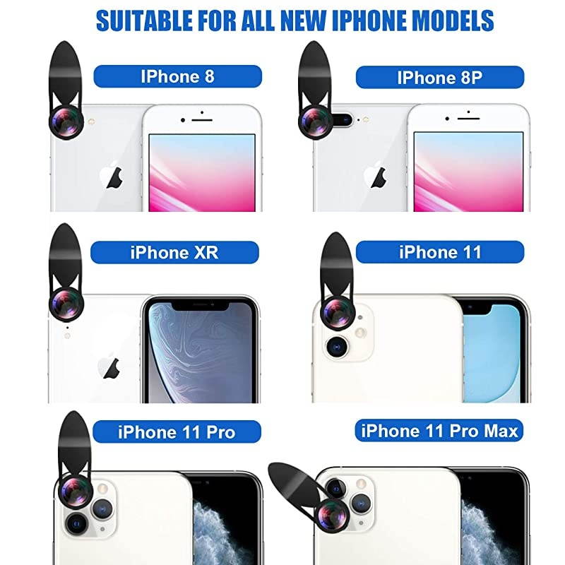 Lens Kit Phone Camera Lens 9 in 1 Zoom Telephoto Lens+198&deg; Fisheye +035X Super WideAngle + 20X Macro Lens + 063X Wide Lens + CPL +Kaleidoscope Lens +Starburst for Samsung Android Smartphone