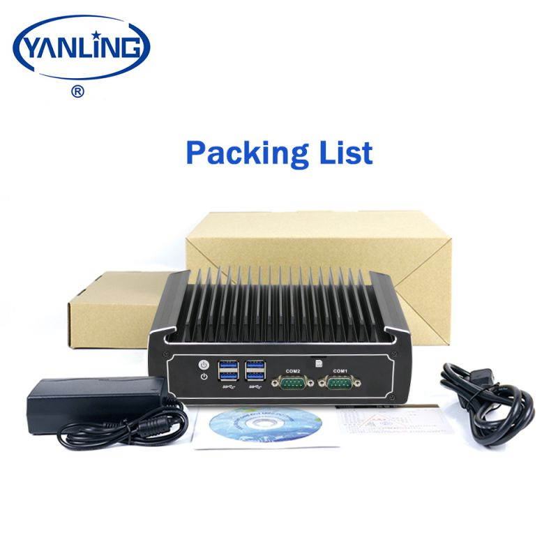 Fanless Mini Computer, Intel 8th Gen. i5-8250U CPU  Industrial Computer Mini Desktop PC,With DP HD Dual LAN2COM,4USB3.0,SIM Slot,Windows 10 Pro,4GB DDR4 RAM,32GB SSD