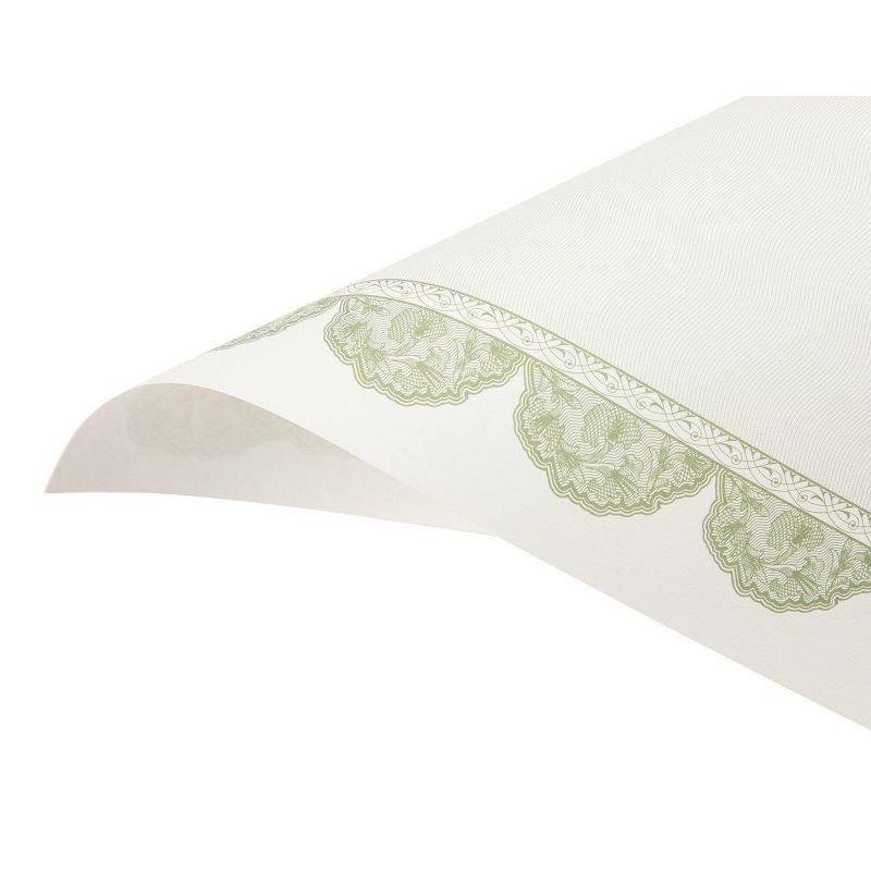 Best Paper Greetings 96-Pack Ivory Blank Certificates Award Paper Sheets with Green Border, A4 Letter Size 8.5 x 11 in
