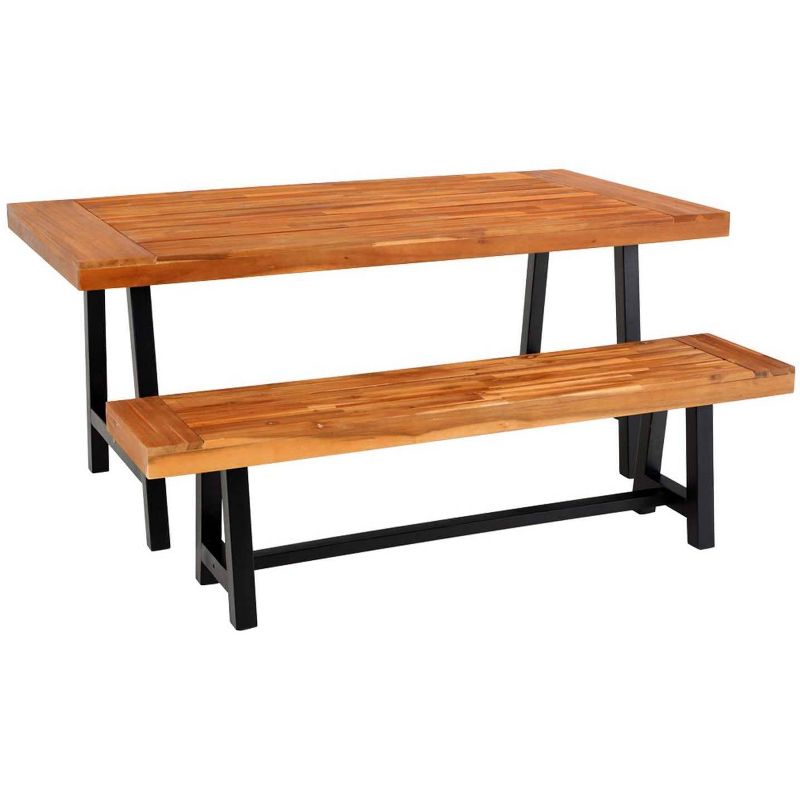 2pc Acacia Wood Patio Set with Bench - Captiva Designs