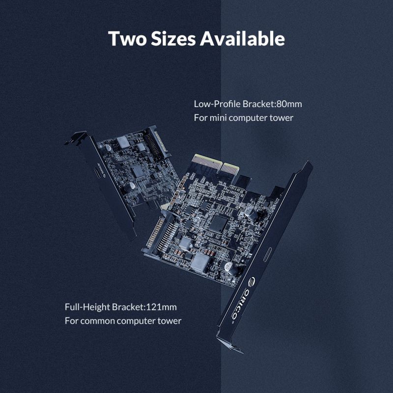 ORICO USB PCI-E Card, USB 3.2 Gen 2 Internal Expansion Card,Type C PCI-Express 4X to USB 3.2 Gen 2x2 (20 Gbps), ASM3242 Chipset for Windows 8/10/Linux,Compatible Slot: PCIe x4 (3.0), PCIe x8, PCIe x16