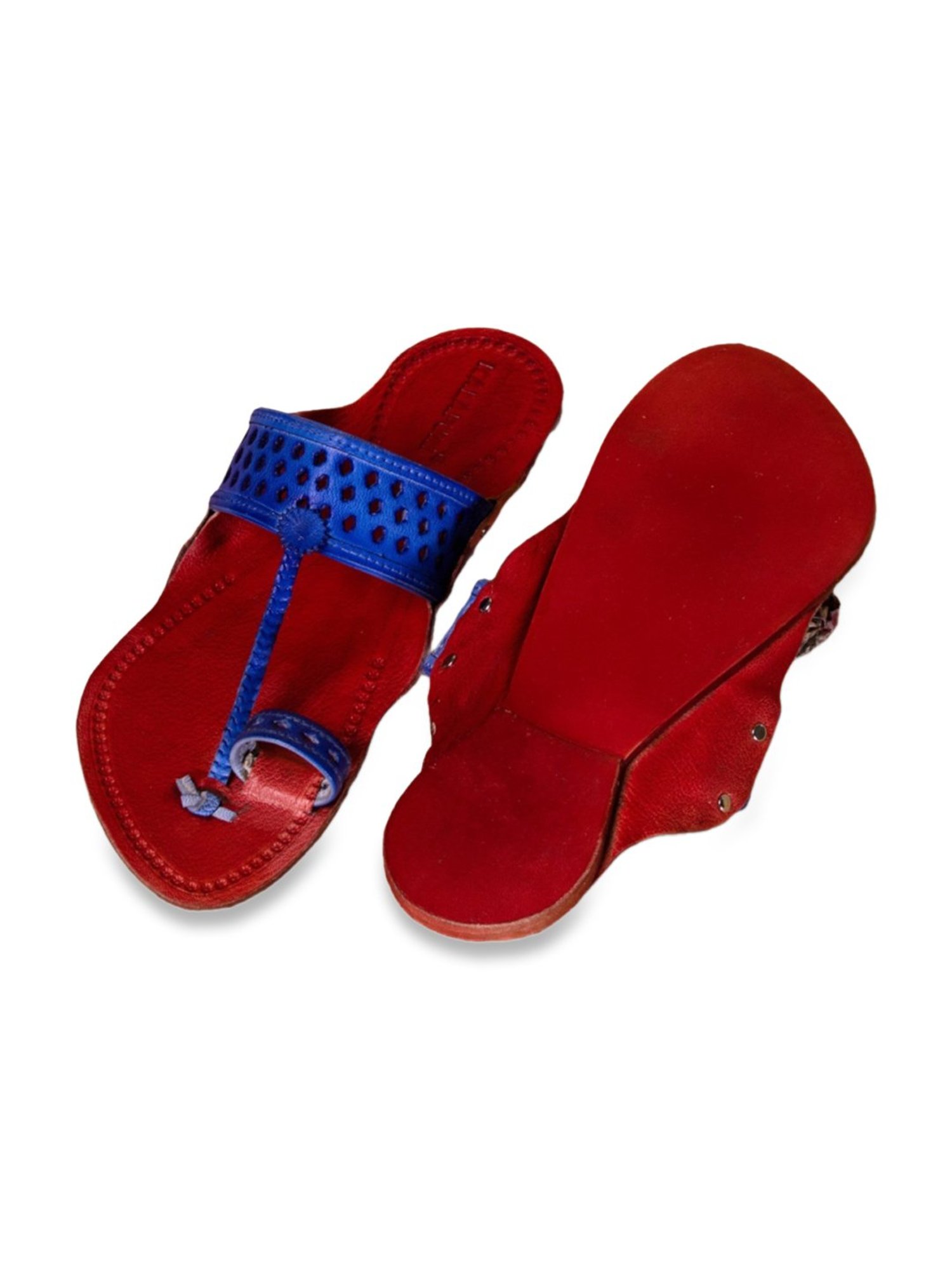 Kalapuri Men's Red Kolhapuri Sandals