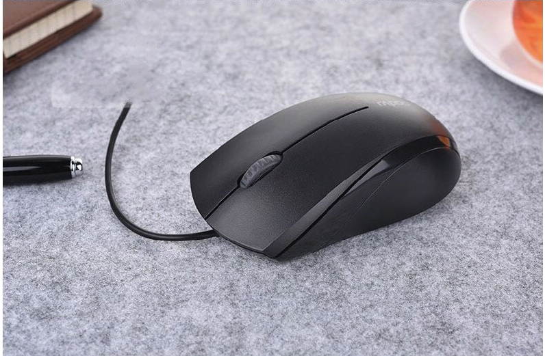 Rapoo N160  Ergonomic Wired White Optical USB Durable Silent Mouse for Office and Gaming, 3 Buttons, Shipped With Big Mouse Pad