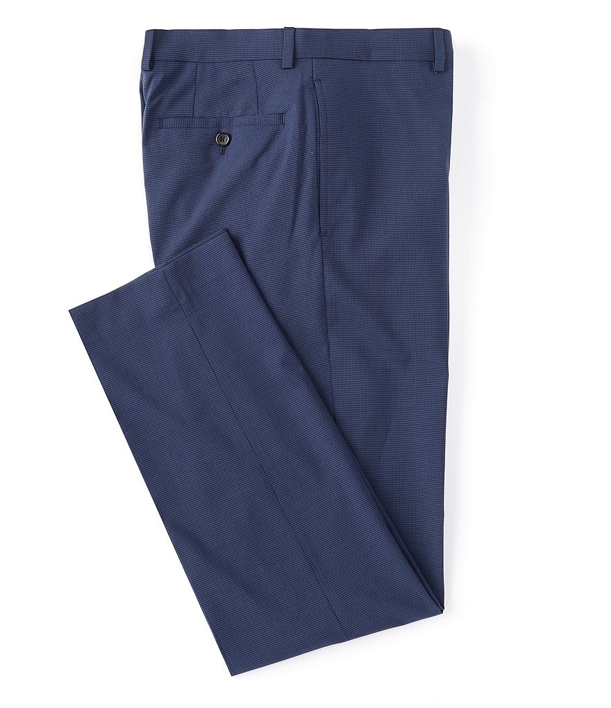 Hart Schaffner Marx Plaid Flat-Front Trouser Pants