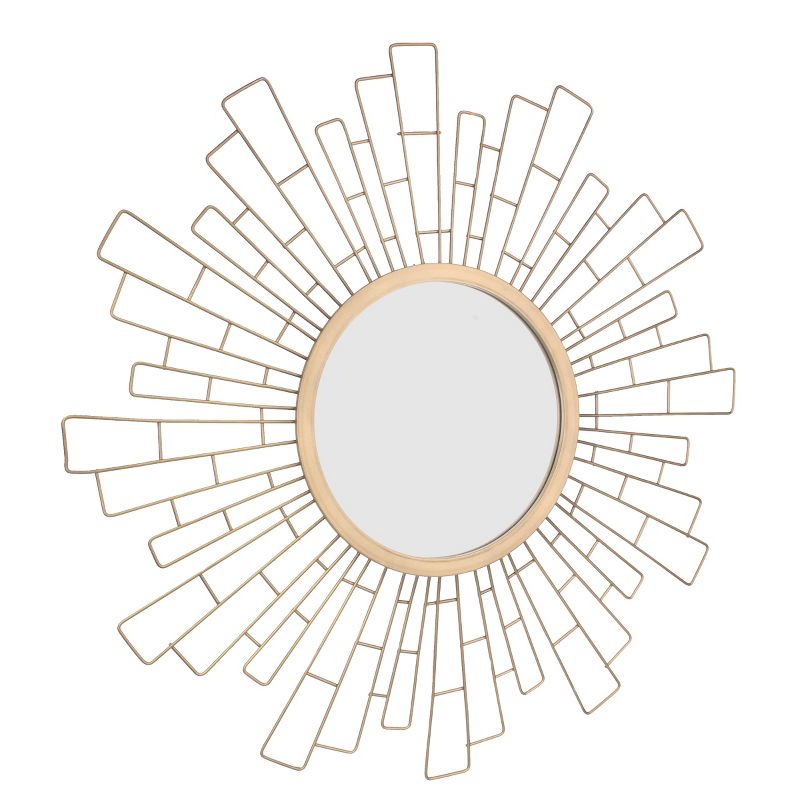23.5" x 23.5" Metal Geometric Sunburst Decorative Wall Mirror Gold - Stonebriar Collection
