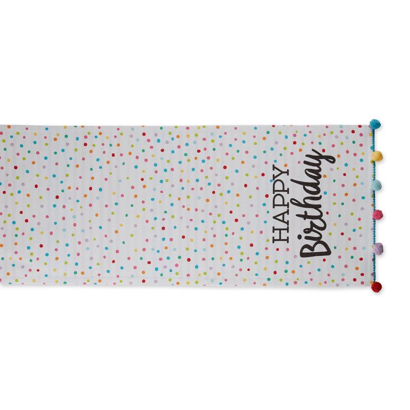 108" x 14" Cotton Happy Birthday Kitchen Table Runner - Design Imports